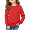 Haloumoing Girls Long Sleeve Sweaters Kids Casual Crew Neck Knit Cute Fall Pullover Tops 5-14 Years(Red)
