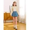 Girls Long Sleeve Bolero Cardigan Sweater Kids Cute Button Knit Shrug Cropped Sweaters Tops(Beige)