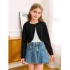 Girls Long Sleeve Bolero Cardigan Sweater Kids Cute Button Knit Shrug Cropped Sweaters Tops(Black)