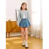 Girls Long Sleeve Bolero Cardigan Sweater Kids Cute Button Knit Shrug Cropped Sweaters Tops(Grey)