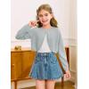 Girls Long Sleeve Bolero Cardigan Sweater Kids Cute Button Knit Shrug Cropped Sweaters Tops(Grey)