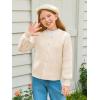 Haloumoning Girls Cardigan Button Down Long Sleeve Chunky Knit Sweater Fall Cute Outerwear Coat 5-14Y(Apricot)