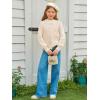 Haloumoning Girls Cardigan Button Down Long Sleeve Chunky Knit Sweater Fall Cute Outerwear Coat 5-14Y(Apricot)