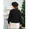 Haloumoning Girls Cardigan Button Down Long Sleeve Chunky Knit Sweater Fall Cute Outerwear Coat 5-14Y(Black)