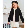 Haloumoning Girls Cardigan Button Down Long Sleeve Chunky Knit Sweater Fall Cute Outerwear Coat 5-14Y(Black)