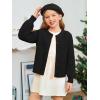 Haloumoning Girls Cardigan Button Down Long Sleeve Chunky Knit Sweater Fall Cute Outerwear Coat 5-14Y(Black)