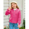 Haloumoning Girls Cardigan Button Down Long Sleeve Chunky Knit Sweater Fall Cute Outerwear Coat 5-14Y(Hot Pink)