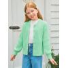 Haloumoning Girls Cardigan Button Down Long Sleeve Chunky Knit Sweater Fall Cute Outerwear Coat 5-14Y(Mint Green)
