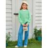 Haloumoning Girls Cardigan Button Down Long Sleeve Chunky Knit Sweater Fall Cute Outerwear Coat 5-14Y(Mint Green)