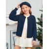 Haloumoning Girls Cardigan Button Down Long Sleeve Chunky Knit Sweater Fall Cute Outerwear Coat 5-14Y(Navy)