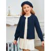 Haloumoning Girls Cardigan Button Down Long Sleeve Chunky Knit Sweater Fall Cute Outerwear Coat 5-14Y(Navy)