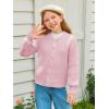 Haloumoning Girls Cardigan Button Down Long Sleeve Chunky Knit Sweater Fall Cute Outerwear Coat 5-14Y(Pink)