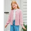 Haloumoning Girls Cardigan Button Down Long Sleeve Chunky Knit Sweater Fall Cute Outerwear Coat 5-14Y(Pink)