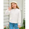 Haloumoning Girls Cardigan Button Down Long Sleeve Chunky Knit Sweater Fall Cute Outerwear Coat 5-14Y(White)
