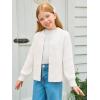 Haloumoning Girls Cardigan Button Down Long Sleeve Chunky Knit Sweater Fall Cute Outerwear Coat 5-14Y(White)