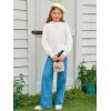 Haloumoning Girls Cardigan Button Down Long Sleeve Chunky Knit Sweater Fall Cute Outerwear Coat 5-14Y(White)