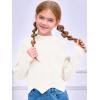 Haloumoning Girls Mock Neck Sweaters Kids Fall Fashion Long Batwing Sleeve Rib Knit Pullover Clothes 5-14 Years(Beige)