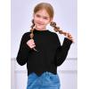 Haloumoning Girls Mock Neck Sweaters Kids Fall Fashion Long Batwing Sleeve Rib Knit Pullover Clothes 5-14 Years(Black)