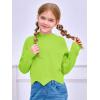 Haloumoning Girls Mock Neck Sweaters Kids Fall Fashion Long Batwing Sleeve Rib Knit Pullover Clothes 5-14 Years(Green)