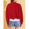 Haloumoning Girls Mock Neck Sweaters Kids Fall Fashion Long Batwing Sleeve Rib Knit Pullover Clothes 5-14 Years(Red)