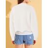 Haloumoning Girls Mock Neck Sweaters Kids Fall Fashion Long Batwing Sleeve Rib Knit Pullover Clothes 5-14 Years(White)