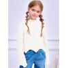 Haloumoning Girls Mock Neck Sweaters Kids Fall Fashion Long Batwing Sleeve Rib Knit Pullover Clothes 5-14 Years(White)