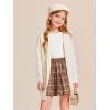 Haloumoning Girls Open Front Cardigan Casual Long Sleeve Knit Sweater Kids Fall Solid Cute Outerwear Coat 5-14Y(Beige)