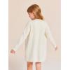 Haloumoning Girls Open Front Cardigan Casual Long Sleeve Knit Sweater Kids Fall Solid Cute Outerwear Coat 5-14Y(Beige)
