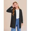 Haloumoning Girls Open Front Cardigan Casual Long Sleeve Knit Sweater Kids Fall Solid Cute Outerwear Coat 5-14Y(Black)