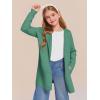 Haloumoning Girls Open Front Cardigan Casual Long Sleeve Knit Sweater Kids Fall Solid Cute Outerwear Coat 5-14Y(Green)