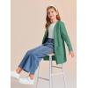 Haloumoning Girls Open Front Cardigan Casual Long Sleeve Knit Sweater Kids Fall Solid Cute Outerwear Coat 5-14Y(Green)