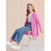 Haloumoning Girls Open Front Cardigan Casual Long Sleeve Knit Sweater Kids Fall Solid Cute Outerwear Coat 5-14Y(Hot Pink)