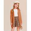 Haloumoning Girls Open Front Cardigan Casual Long Sleeve Knit Sweater Kids Fall Solid Cute Outerwear Coat 5-14Y(Orange-red)