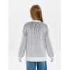 Haloumoning Girls Striped Pullover Sweaters Chenille Crew Neck Cable Knit Tops 5-14 Years(Black)