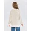 Haloumoning Girls Striped Pullover Sweaters Chenille Crew Neck Cable Knit Tops 5-14 Years(Khaki)