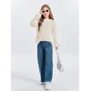 Haloumoning Girls Striped Pullover Sweaters Chenille Crew Neck Cable Knit Tops 5-14 Years(Khaki)