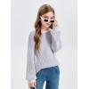 Haloumoning Girls Striped Pullover Sweaters Chenille Crew Neck Cable Knit Tops 5-14 Years(Purple)