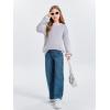 Haloumoning Girls Striped Pullover Sweaters Chenille Crew Neck Cable Knit Tops 5-14 Years(Purple)