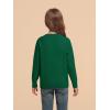 Haloumoning Girls Sweaters Kids Crewneck Long Sleeve Pleated Knit Pullover Sweater Fall Fashion Clothes 5-14 Years(Dark Green)