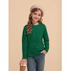 Haloumoning Girls Sweaters Kids Crewneck Long Sleeve Pleated Knit Pullover Sweater Fall Fashion Clothes 5-14 Years(Dark Green)