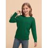 Haloumoning Girls Sweaters Kids Crewneck Long Sleeve Pleated Knit Pullover Sweater Fall Fashion Clothes 5-14 Years(Dark Green)
