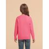 Haloumoning Girls Sweaters Kids Crewneck Long Sleeve Pleated Knit Pullover Sweater Fall Fashion Clothes 5-14 Years(Hot Pink)