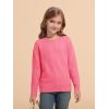Haloumoning Girls Sweaters Kids Crewneck Long Sleeve Pleated Knit Pullover Sweater Fall Fashion Clothes 5-14 Years(Hot Pink)