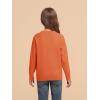 Haloumoning Girls Sweaters Kids Crewneck Long Sleeve Pleated Knit Pullover Sweater Fall Fashion Clothes 5-14 Years(Orange)