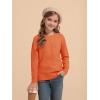 Haloumoning Girls Sweaters Kids Crewneck Long Sleeve Pleated Knit Pullover Sweater Fall Fashion Clothes 5-14 Years(Orange)