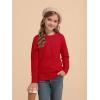 Haloumoning Girls Sweaters Kids Crewneck Long Sleeve Pleated Knit Pullover Sweater Fall Fashion Clothes 5-14 Years(Red)