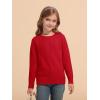 Haloumoning Girls Sweaters Kids Crewneck Long Sleeve Pleated Knit Pullover Sweater Fall Fashion Clothes 5-14 Years(Red)