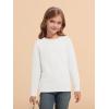 Haloumoning Girls Sweaters Kids Crewneck Long Sleeve Pleated Knit Pullover Sweater Fall Fashion Clothes 5-14 Years(White)