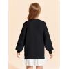 Haloumoning Girls Sweaters Long Sleeve Crewneck Pullover Jumper Cute Winter Knit Blouse Tops 7-14 Years(Black)