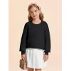 Haloumoning Girls Sweaters Long Sleeve Crewneck Pullover Jumper Cute Winter Knit Blouse Tops 7-14 Years(Black)